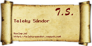Teleky Sándor névjegykártya