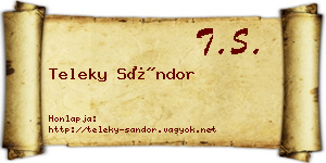 Teleky Sándor névjegykártya